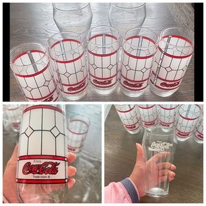 Coca-Cola  Vintage Libbey Frosted Stained Glass.